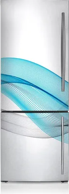 Produktbild von Magnetfolie Magnete Küche Kühlschrank Dekoration 60x180 cm - Blau-graue Streifen