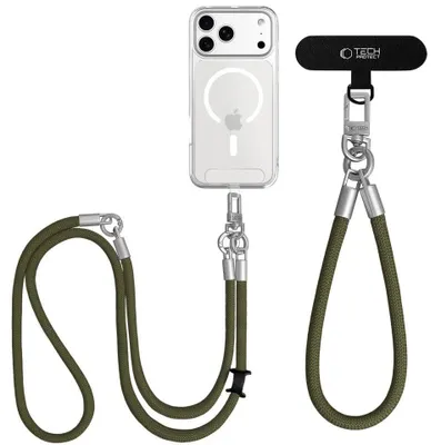 Zdjęcie produktu dla Smycz do telefonu komórkowego Tech Protect C10S Rope Crossbody Wrist, zielona