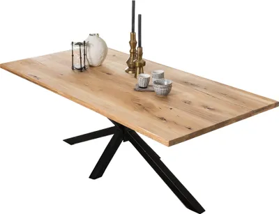 Produktbild von SIT Möbel Esstisch aus Wildeiche | 200 x 100 cm | 40 mm Tischplatte natur | Gestell Metall antikschwarz | B 200 x T 100 x H 76 cm | 15241-11 | Serie TABLES & CO