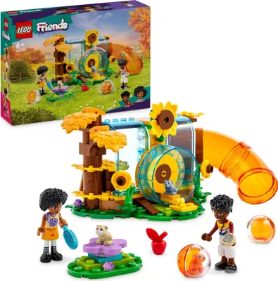 Produktbild von LEGO Friends Hamster-Spielplatz, Kinder-Spielzeug, Set mit 2 Figuren und 3 Tieren, Geschenk für 6-jährige Mädchen und Jungen 42601