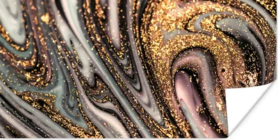 Produktbild von MuchoWow® Poster Marmoroptik - Gold - Glitter - Luxus - Marmor - Weiß 40x20 cm - Poster für die Wand - Poster Schlafzimmer