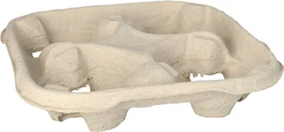 Produktbild von 110 Tragetabletts, Pappe "To Go" 4,7 cm x 22,4 cm x 22,4 cm natur für 4 Becher