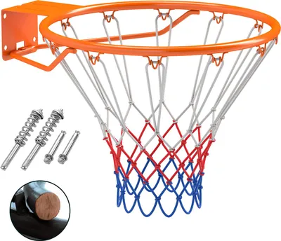Produktbild von COSTWAY Ø45cm Basketballkorb Indoor, Mini Basketball Korb wetterfest für Wandmontage, Basketballring mit Ring & Netz, Basketball Hoop Outdoor
