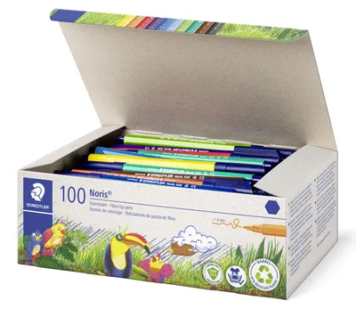 Produktbild von STAEDTLER Noris 326 Fasermaler Klassensatz mit 100 Stiften in 10 Farben