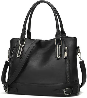 Produktbild von Handtasche Damen, Tragetasche zum Einkaufen Reisen Büro, Wasserdicht, Schwarz
