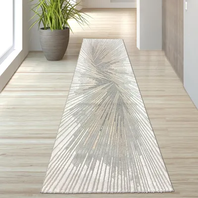 Produktbild von Teppich mit Glanzfaser, abstraktem Muster Größe - 80 x 300 cm