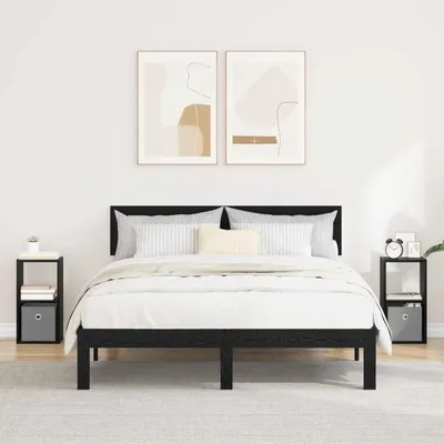 Immagine prodotto di Maison Exclusive - Comodino, set da 2 pezzi, nero effetto rovere, 25,5 x 22 x 49,5 cm