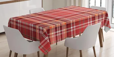 Obrázek produktu pro ABAKUHAUS Kostkovaná ubrus, červený růžový oranžový kostkovaný vzor s bílými čarami, 140 x 170 cm, tmavá korálová oranžová bílá