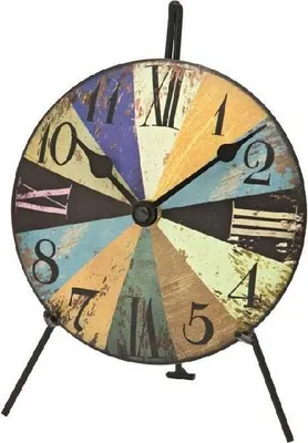 Produktbild von AMS 1164 Tischuhr Quarz analog bunt schräg Metall vintage shabby antik