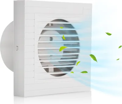 Image de Jiubiaz Ventilateur de salle de bain Ventilateur mural avec déflecteur de reflux Ventilateur tubulaire 150mm