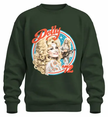 Obrázok produktu pre Dolly Parton, 72, legenda country hudby, mikina s potlačou, zelená, veľkosť M
