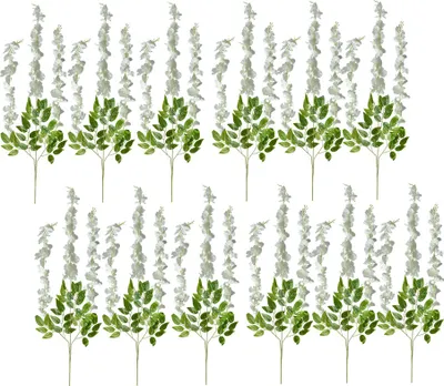 Immagine prodotto di Set di 12 fiori artificiali Clayre & Eef 110 cm in plastica bianca