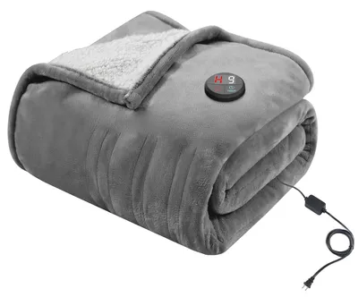 Obrázek produktu pro Elektrická deka 130x180 cm, elektrická vyhřívací deka, šedá