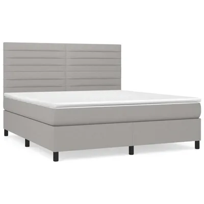 Produktbild von Boxspringbett mit Matratze Hellgrau 160x200 cm Stoff
