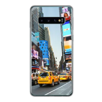 Produktbild von MuchoWow® Handyhülle Schutzhülle Hülle für Samsung Galaxy S10 New York - Taxi - Gelb Silikon Softcase Handy Hülle - Handytasche