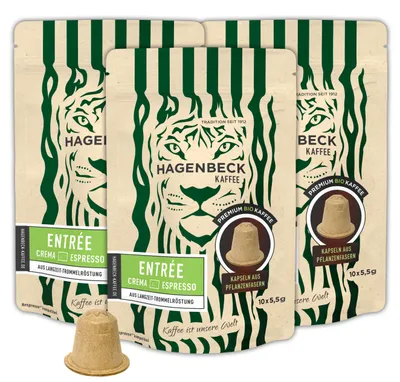 HAGENBECK ENTRÉE Bio-Kaffeekapseln 30 Stück