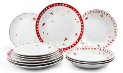 Produktbild von Leander Weihnachtsporzellan, Tellerset, Tschechisches Porzellan, Leander, 12 d.