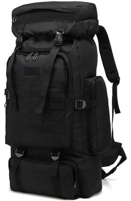 Produktbild von Großer Wanderrucksack 60-80L Wasserdicht für Herren & Damen – Reiserucksack, Trekkingrucksack, Schwarz