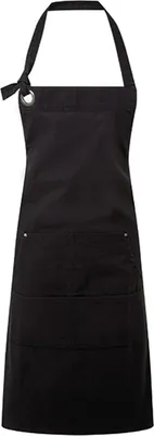 Produktbild von Premier Workwear PR137 | Latzschürze Calibre Heavy Baumwolle Canvas Pocket Apron, - Farbe: Black - Größe: 72 x 86 cm