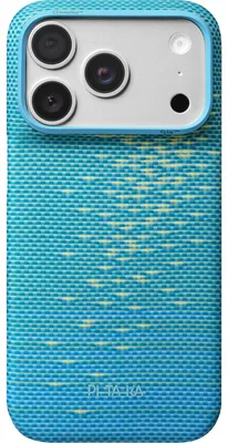 Produktbild von Aramid Handyhülle für iPhone 18 Pro / 17 Pro, PITAKA Ultra-Slim Case mit MagSafe, Blau und Grün mit Polyamid