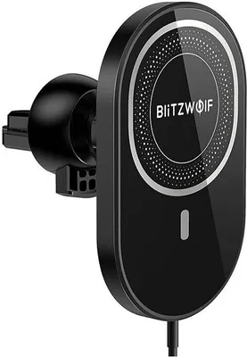 Zdjęcie produktu dla BlitzWolf BW-CW4 15W bezprzewodowe ładowanie samochodowy uchwyt na telefon komórkowy samochodowy uchwyt na smartfon czarny