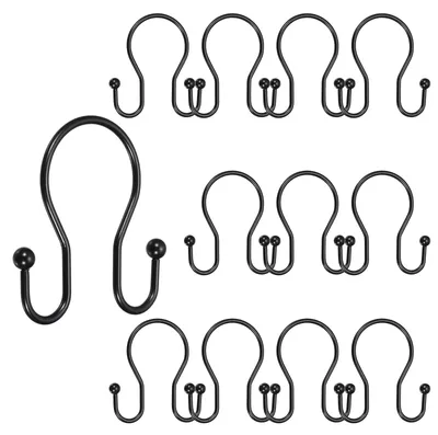 Produktbild von Duschvorhangringe - 12 Stück - Rostfreies Metall - Schwarz