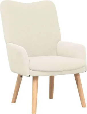 Produktbild von vidaXL Sessel Creme 63 x 67 x 94 cm Schafstoff und Sperrholz