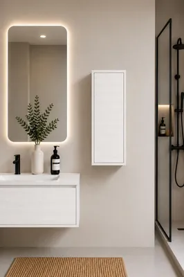 ORIGEN BATH FLORENCIA Badschrank 35x25x70 cm, 1 Tür, Nordisch Weiß