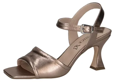 Produktbild von CAPRICE Damen Sandalen mit Absatz aus Leder mit Riemchen, Beige (Taupe Metallic)