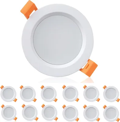 LED-Einbauspots, flach, 5 W, 3000-6500 K, dimmbar, 12 Stück