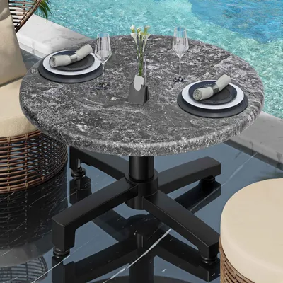 Produktbild von WBO | Jamaika Loungetisch | Ø:H 70 x 40 cm | Felsen / Schwarz | Bistro Loungetisch Gastro Tisch