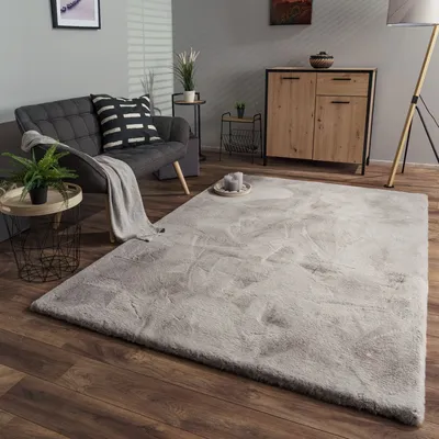 Produktbild von TT Home Wohnzimmer Hochflor Teppich Langflor Soft Kaninchenfell Fell Imitat Weich Größe 120x160 cm