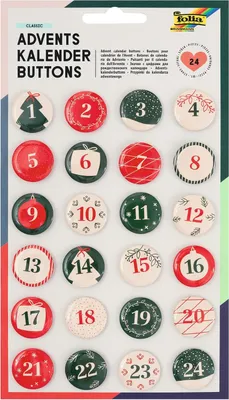 Imagen del producto de Folia 1209 - Botones para el calendario de adviento - Números para bolsas de yute o bolsas de regalo, del 1 al 24