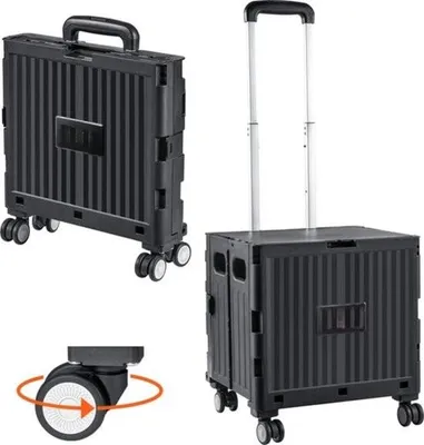 Obrázok produktu pre Skladací nákupný vozík - Multifunkčný - Nosnosť 50 kg - Kolieska otočné o 360° - Úložný priestor 101 l