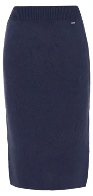 Produktbild von Damen Rock Blau Größe M/L mit flexiblem Bund und strukturiertem Strickmuster