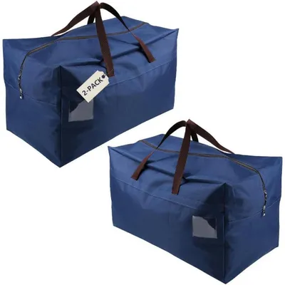 Zdjęcie produktu dla Worek do przechowywania, 2 sztuki, niebieski, pojemność 100 litrów, wodoodporny, z uchwytami, wymiary: 70x42x35 cm