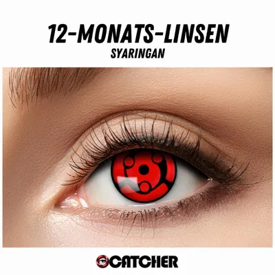 Produktbild von 12 Monatslinsen Syaringan Rot Schwarz Motivlinse