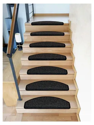 Produktbild von Halbrunde Stufenmatten Rambo - Anthrazit (15er Set) Treppenschutz Teppich