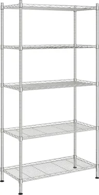 Produktbild von vidaXL Lagerregal mit 5 Böden 90x35x180 cm Chrom 250 kg