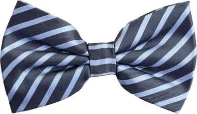 Produktbild von Fabio Farini - 1 Stück Herren Streifen Fliegen - Männer Querbinder Vorgebunden Bowtie Streifen - Navyblau/Hellblau