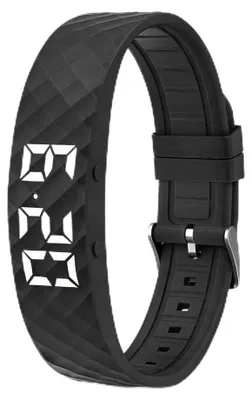 Trilalarm-Armband mit bis zu 8 Alarmen, leise Vibration, Schwarz