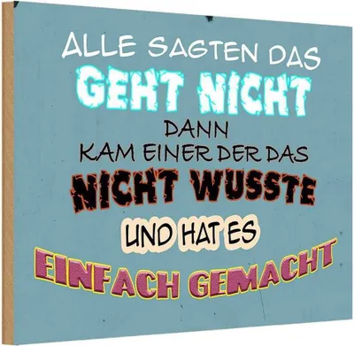 Produktbild von vianmo Holzschild 12x18 cm alle sagten das geht nicht dann