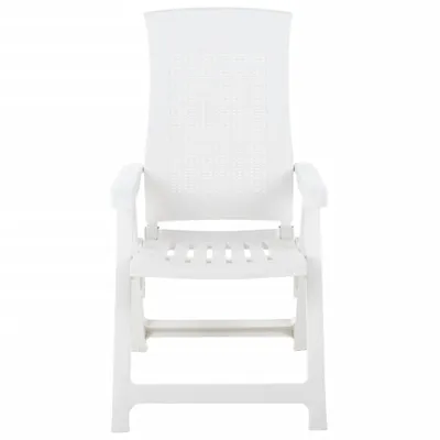 Image de vidaXL Chaises de jardin réglables 2 pcs. Plastique blanc