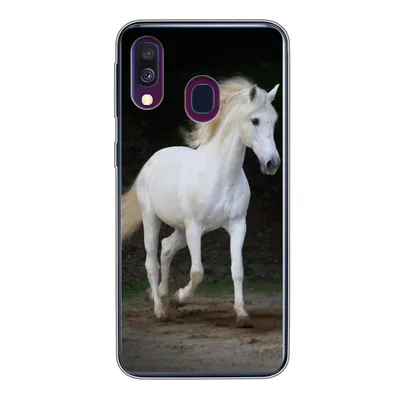 Produktbild von MuchoWow® Handyhülle Schutzhülle Hülle für Samsung Galaxy A40 Pferde - Sand - Dunkel Silikon Softcase Handy Hülle - Handy-Tasche