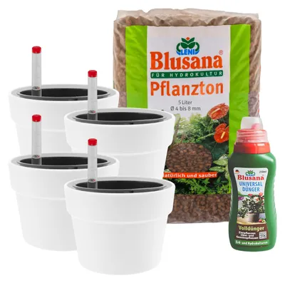 Produktbild von LENI Hydrokultur Komplett-Set mit Blumentopf Kulturtopf Wasserstandsanzeiger und Zubehör Hydrokultursystem Outdoor Indoor