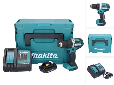 Produktbild von Makita DDF 484 SY1J Akku Bohrschrauber 18 V 54 Nm + 1x Akku 1,5 Ah + Ladegerät + Makpac