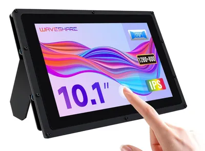 Obrázok produktu pre Waveshare ovládací panel pre Raspberry Pi, 10,1 palca, rozlíšenie 1024×600, dotyková obrazovka s odporovou technológiou, LCD monitor IPS s pripojením HDMI, priame pripojenie k Raspberry Pi, podpora operačného systému Windows (bez dotykovej funkcie)