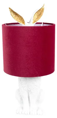 Obrázok produktu pre Clayre & Eef 6LMC0099WVBU Stolní lampa Rabbit White Red Ø 20x43 cm E27 60W