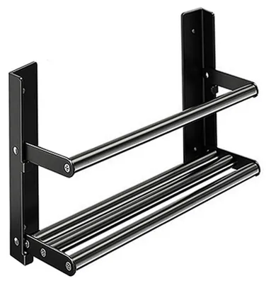 Immagine prodotto di Scaffale a parete per scarpe, metallo, 2 ripiani, 35 cm, nero
