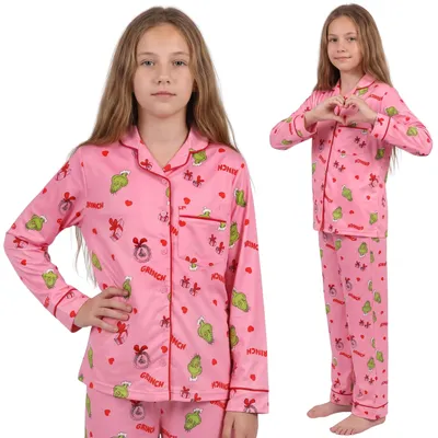 Produktbild von Grinch Weihnachts-Pyjama für Mädchen, ZWEITEILIG, Langarmshirt + Hose, Gr. 164